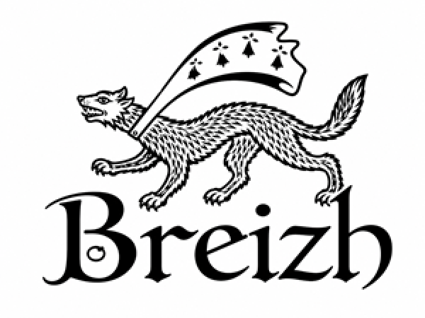 Sticker „Breizh ma bro Hermelin“ mit keltischer Verzierung